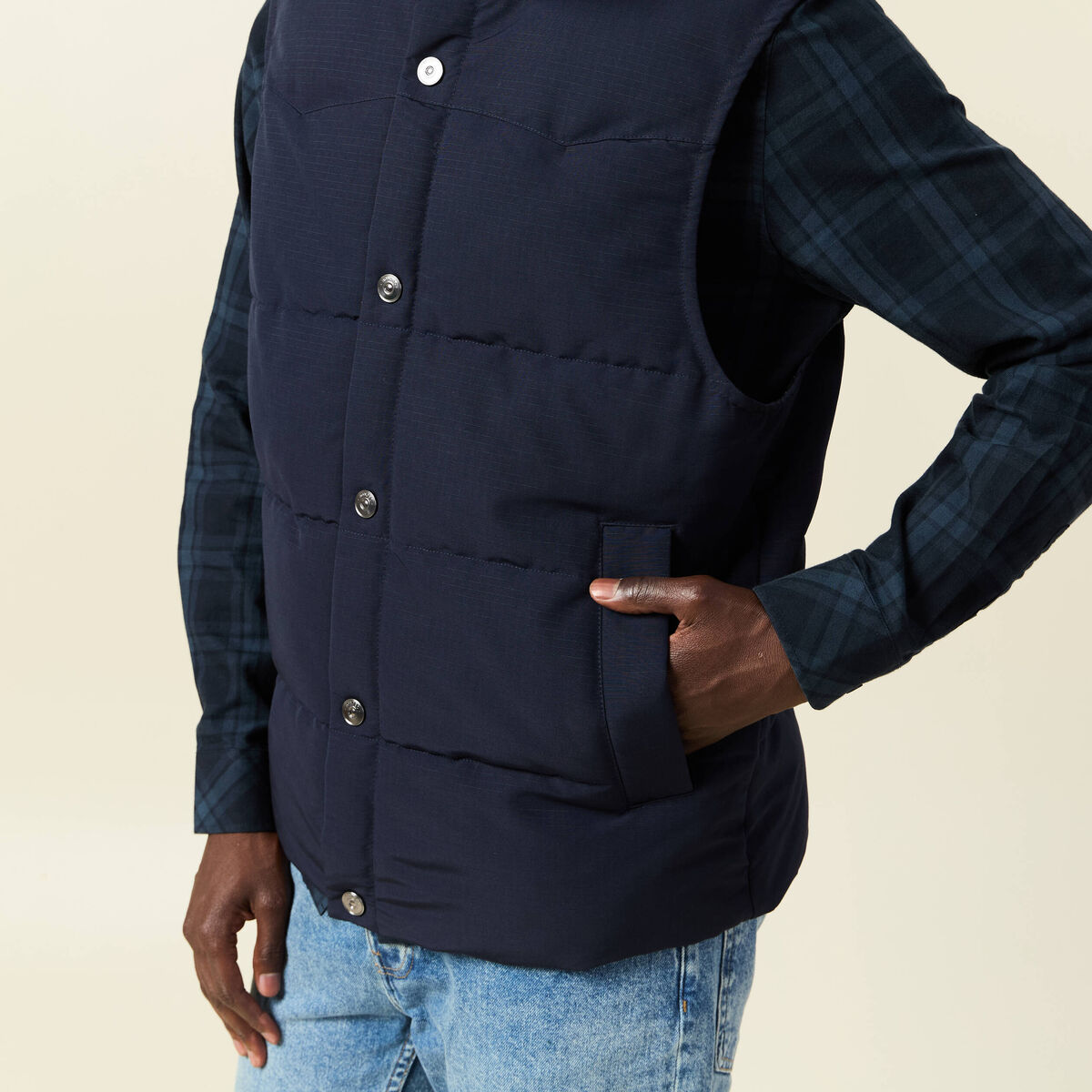 Doudoune sans manches bleu marine homme
