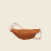 Sac banane velours côtelé marron femme