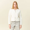 Gilet manches longues ecru femme