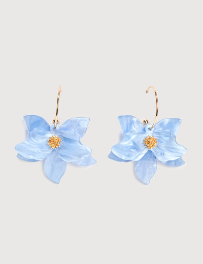 Boucles d'oreilles pendantes bleu clair femme