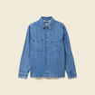 Surchemise en jeans coton coupe droite denim double stone homme
