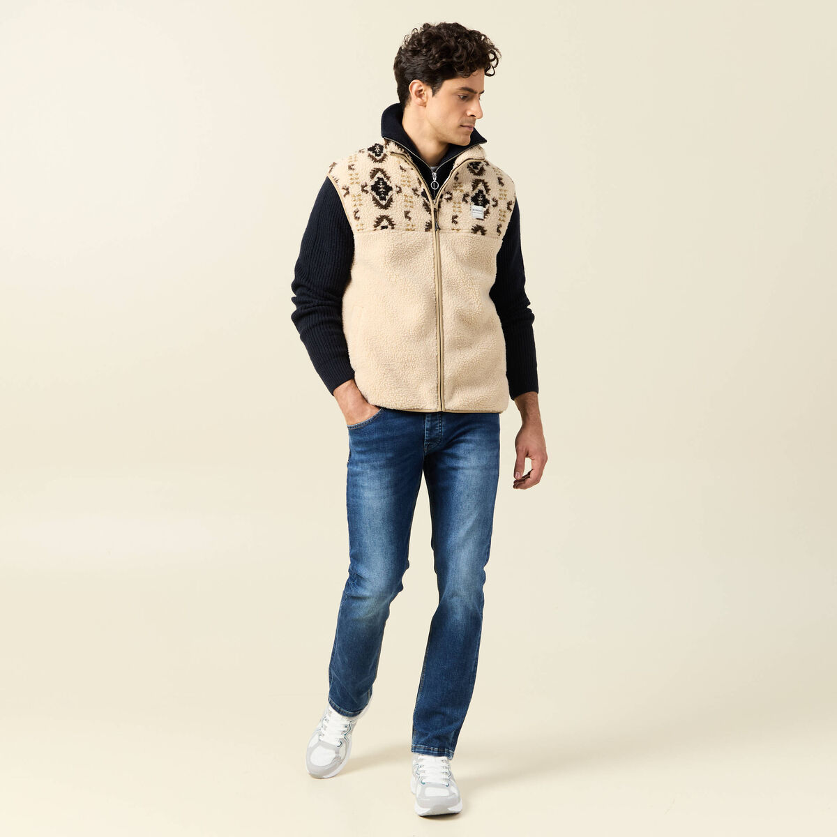 Jeans straight éco-responsable denim stone homme