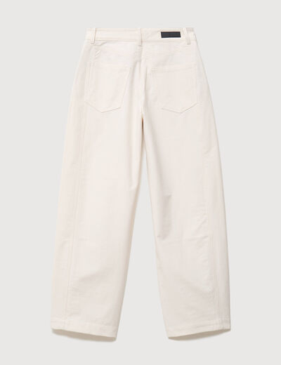Pantalon coupe regular ecru femme