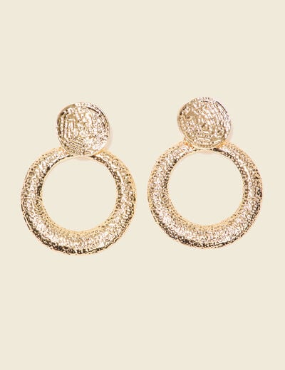 Boucles d'oreilles pendantes couleur or femme
