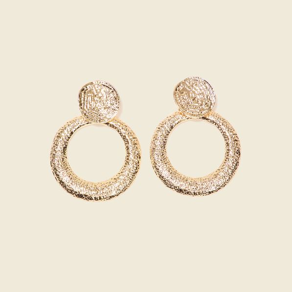 Boucles d'oreilles pendantes couleur or femme