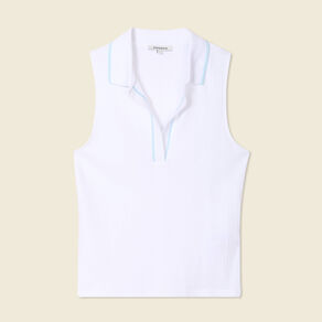 polo sans manches blanc femme Polo sans manches blanc femme