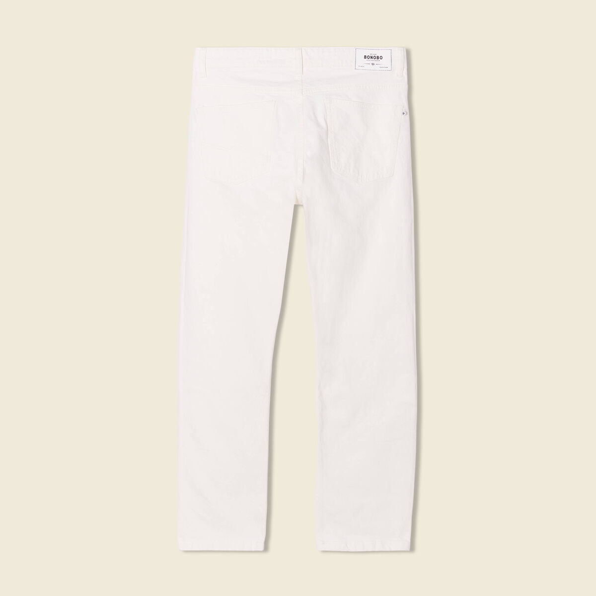 Jeans straight 5 poches denim blanc homme
