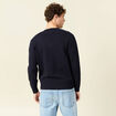 Pull fin col v manches longues bleu marine homme