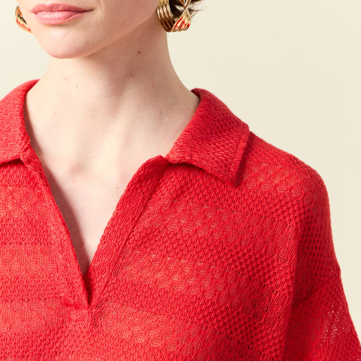 T-shirt manches courtes rouge femme