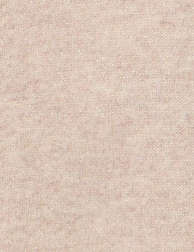 Pull droit col v manches longues creme femme