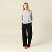Pull manches longues gris clair femme
