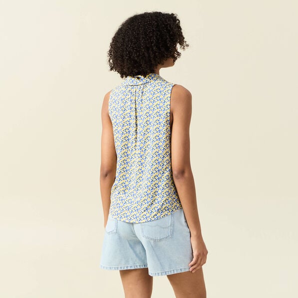 blouse sans manches bleu femme Blouse sans manches bleu femme