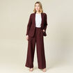 Pantalon large fluide bordeaux femme