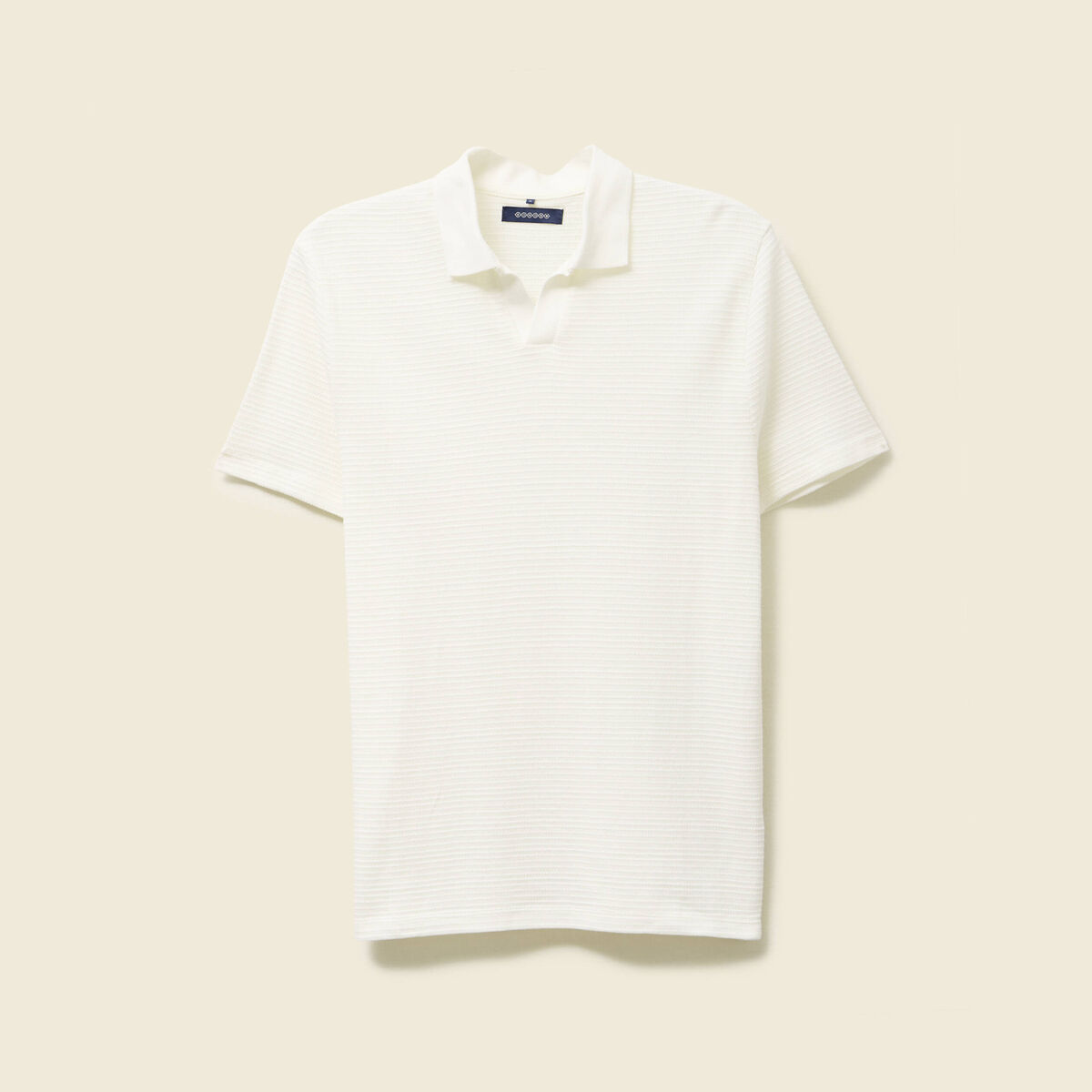 Polo manches courtes en coton ecru homme