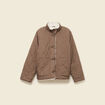 Parka courte droite effet polaire marron clair femme