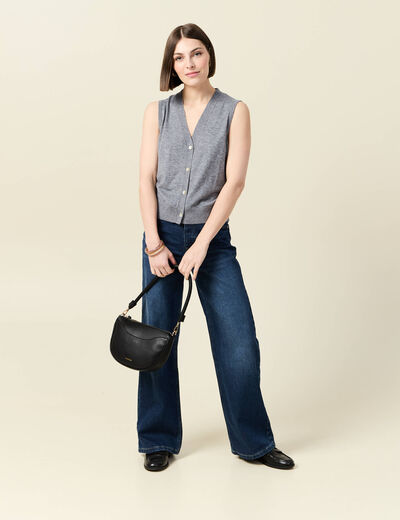Gilet sans manches gris clair femme