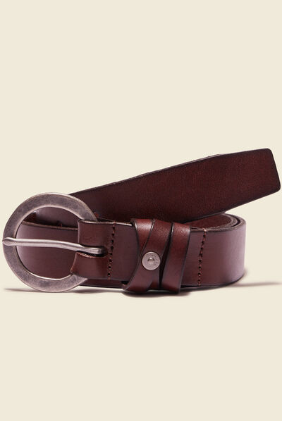 Ceinture en cuir marron foncé femme