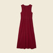 Robe longue droite boutons rouge femme