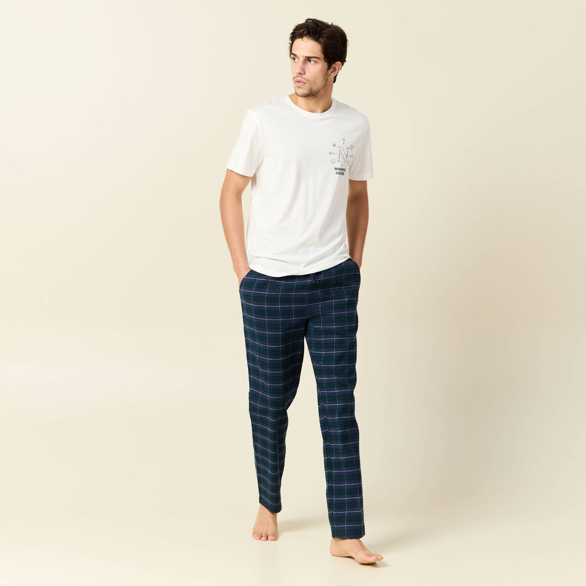 Ensemble pyjama pantalon vert foncé homme