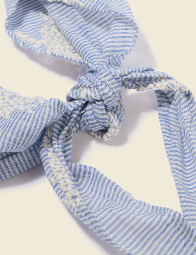 Lot de 2 foulards en coton bleu ciel femme