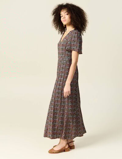 Robe longue éco-responsable noir femme