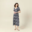 Robe longue éco-responsable bleu femme