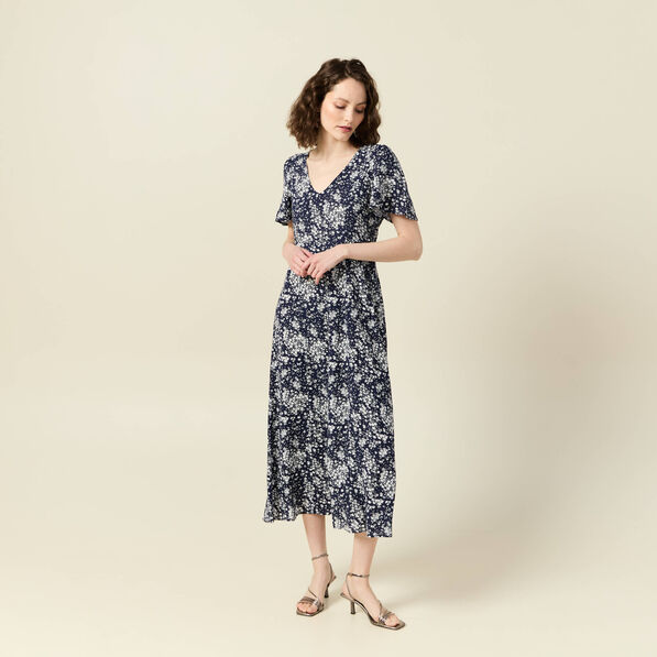 robe longue eco responsable bleu femme Robe longue éco-responsable bleu femme