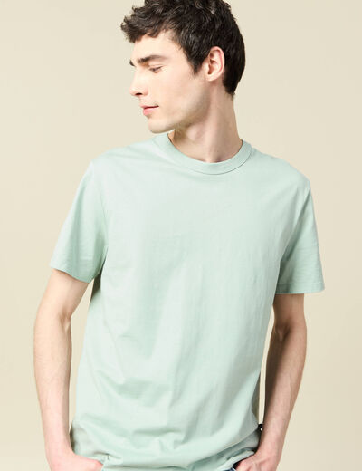 T-shirt en coton manches courtes vert pastel homme