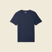 T-shirt ajust&eacute; col rond manches courtes bleu marine homme