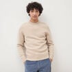 Pull droit col rond manches longues sable homme