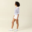 Pull manches courtes col polo bleu electrique femme