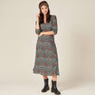 Robe longue évasée noir femme