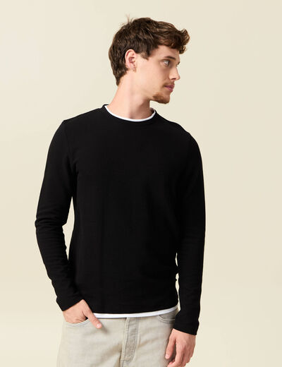 T-shirt manches longues noir homme