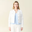 Blouson en jean denim blanc femme