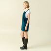 Robe sans manches en velours bleu canard femme