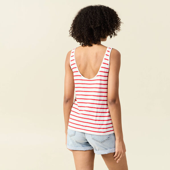 Débardeur sans manches rouge femme