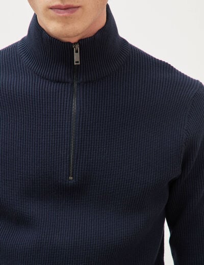 Pull col camionneur bleu marine homme