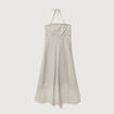 Robe longue &eacute;vas&eacute;e &agrave; bretelles bleu gris femme
