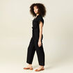 Combinaison pantalon ceinturée noir femme