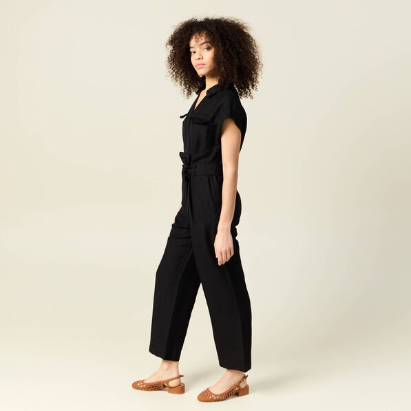 combinaison pantalon ceinturee noir femme Combinaison pantalon ceinturée noir femme