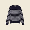 Pull manches longues bleu marine homme