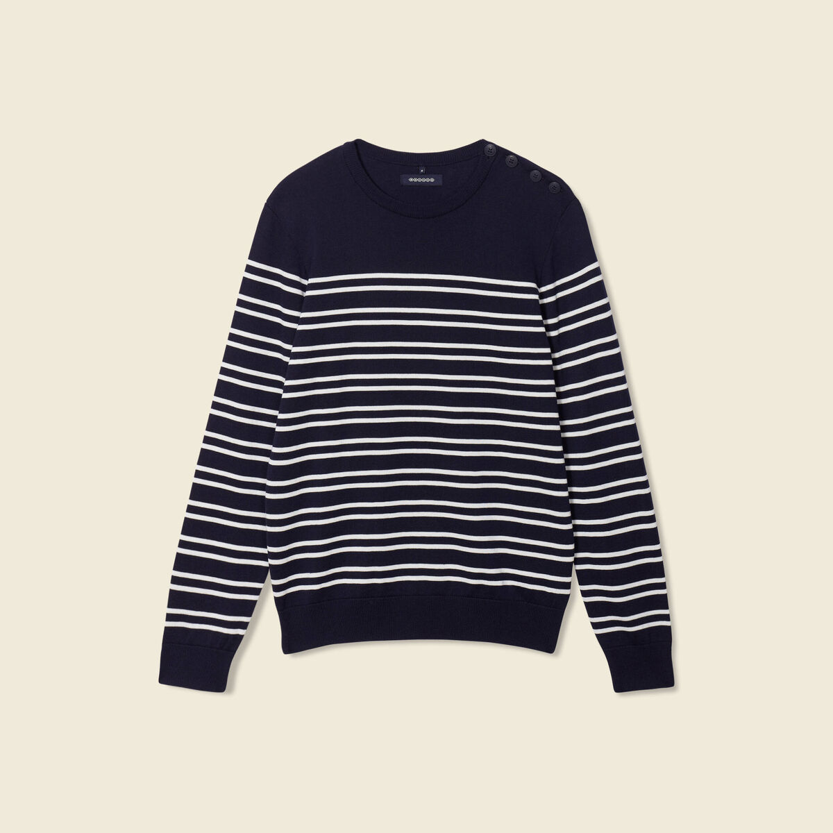 Pull manches longues bleu marine homme