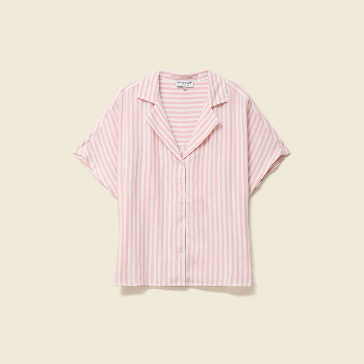 Chemise manches 3/4 rose pastel femme