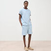 T-shirt ample col rond manches courtes bleu ciel homme
