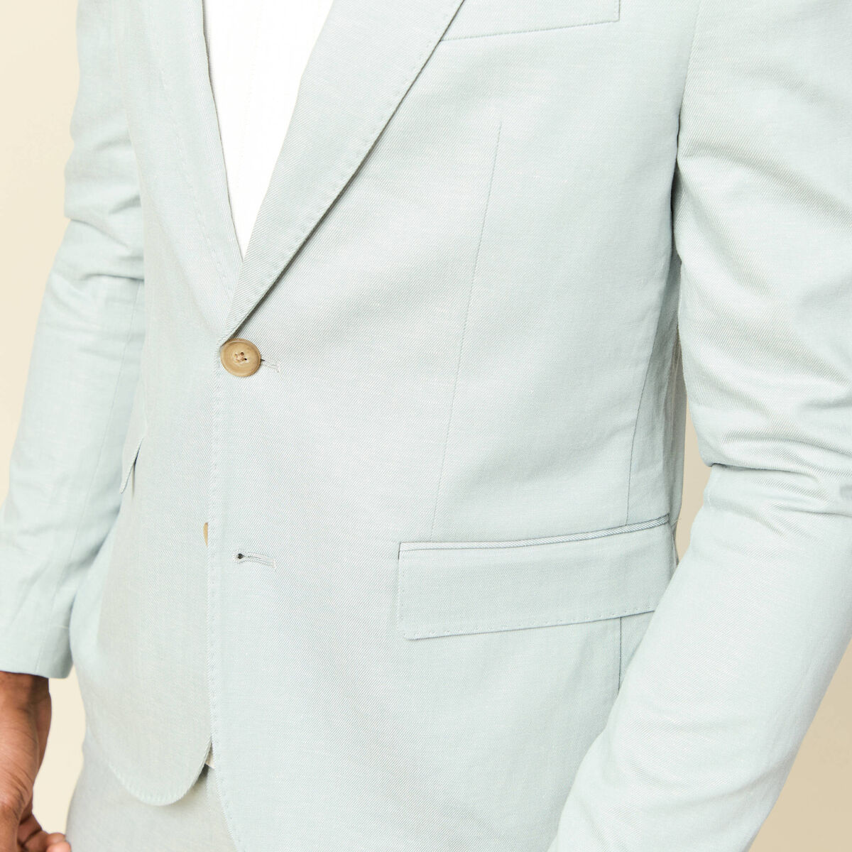 Blazer manches longues col classique vert clair homme