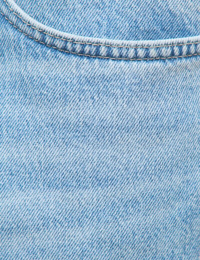 Jeans large longueur 32 en coton denim bleach homme