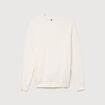 Pull manches longues col rond ecru homme