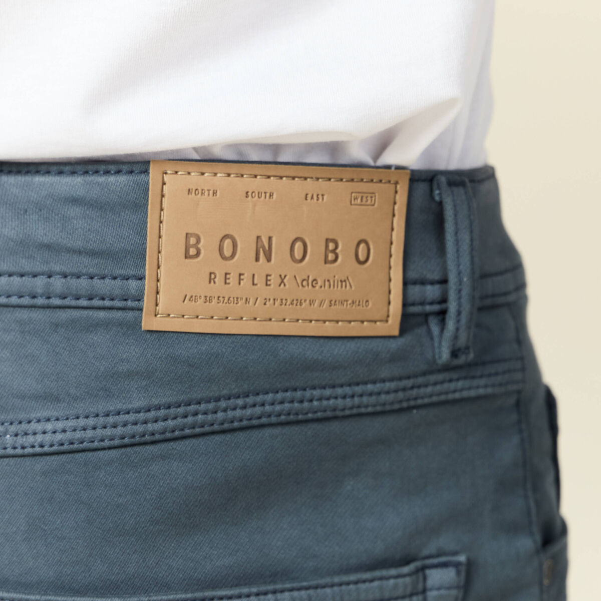 Bermuda droit 5 poches vert foncé homme
