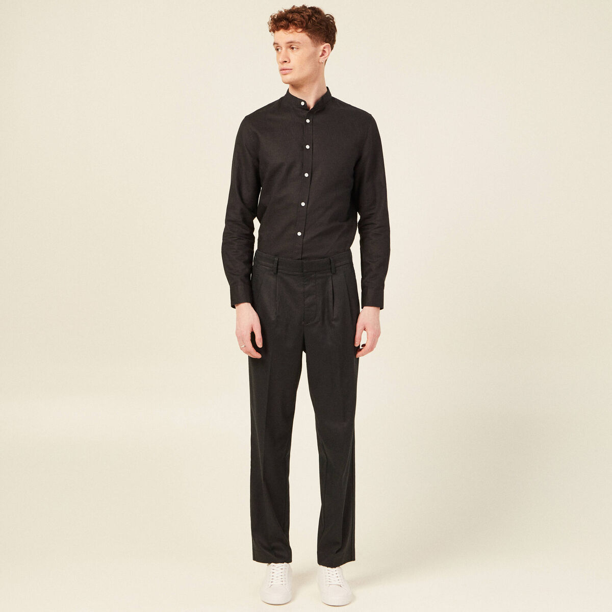 Chemise manches longues noir homme