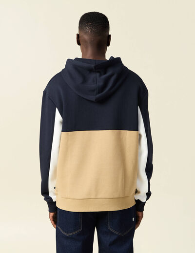Sweat &agrave; capuche 1 poche bleu marine homme
